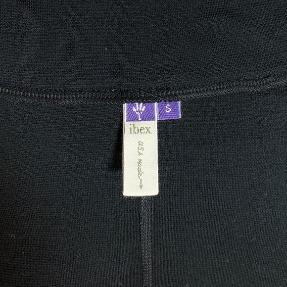 Ibex Full Zip Hi Collar 100% Merino N Zealand Wool Tight Knit Cardigan Blk Sz S - Picture 7 of 10